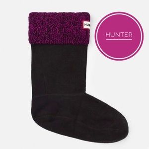 New Hunter Original Six-Stitch Cable Tall Boot Socks Dark Ion Pink /Black Sz M